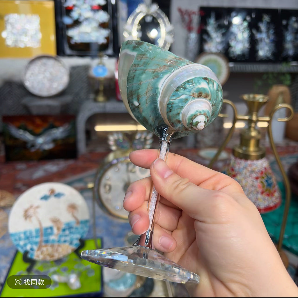 100% Natural Handmade Conch Goblet Wine Cup