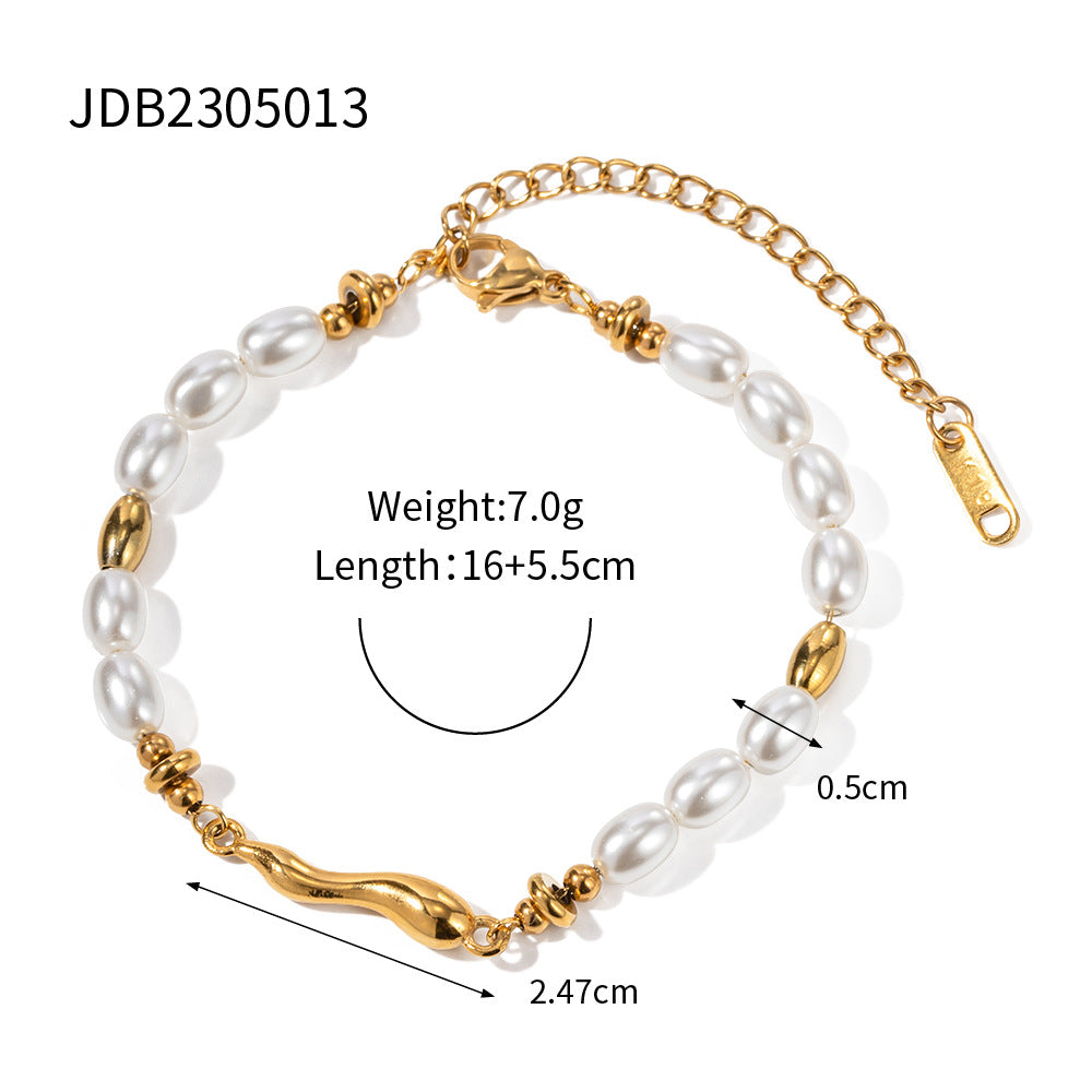 Tarnish Free Stainless Steel Bracelet With 18K Gold Plated Fashion Jewelery