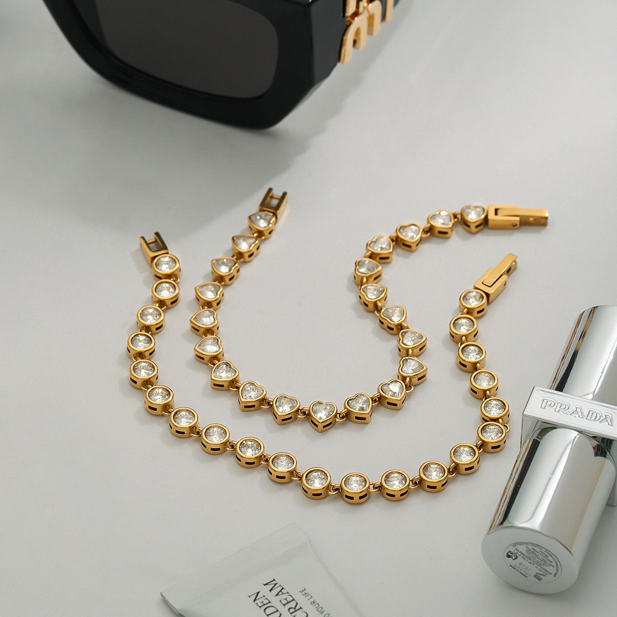 Fashion Designer Tennis Chain Tarnish Free Tatanium Steel Material