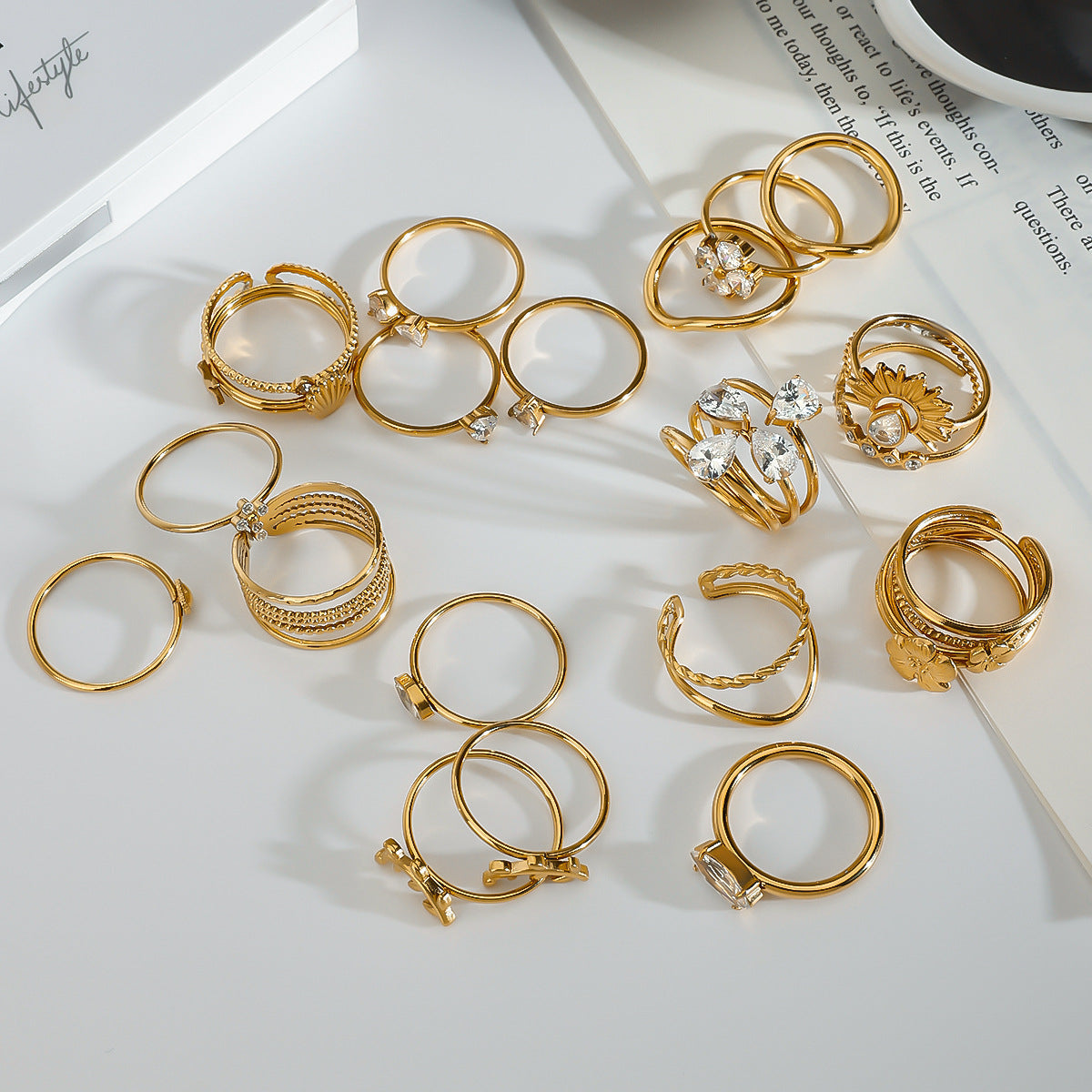 Tarnish Free Stackable Rings Stainless Steel Material Trendy Style