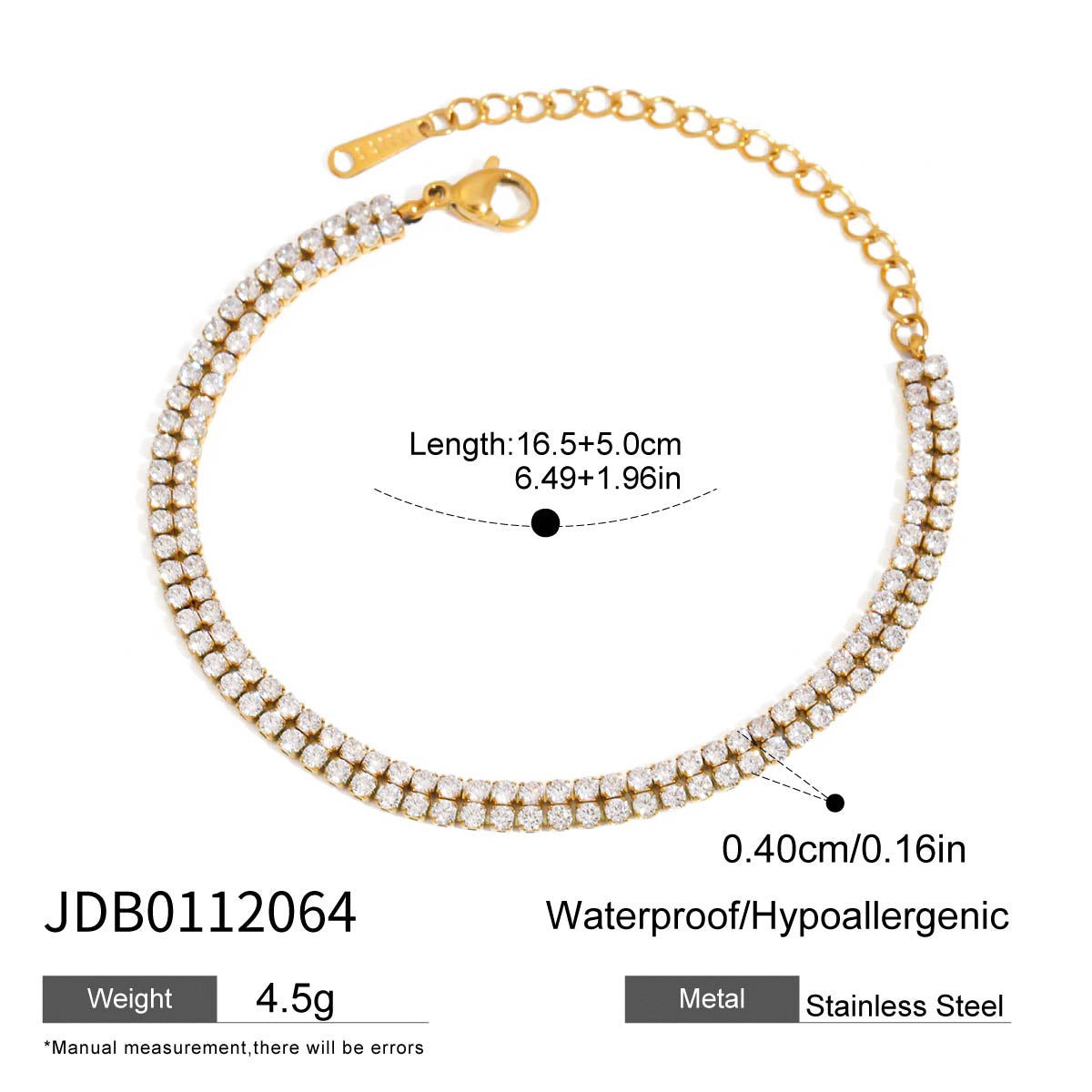 Fashion Designer Tennis Chain Tarnish Free Tatanium Steel Material