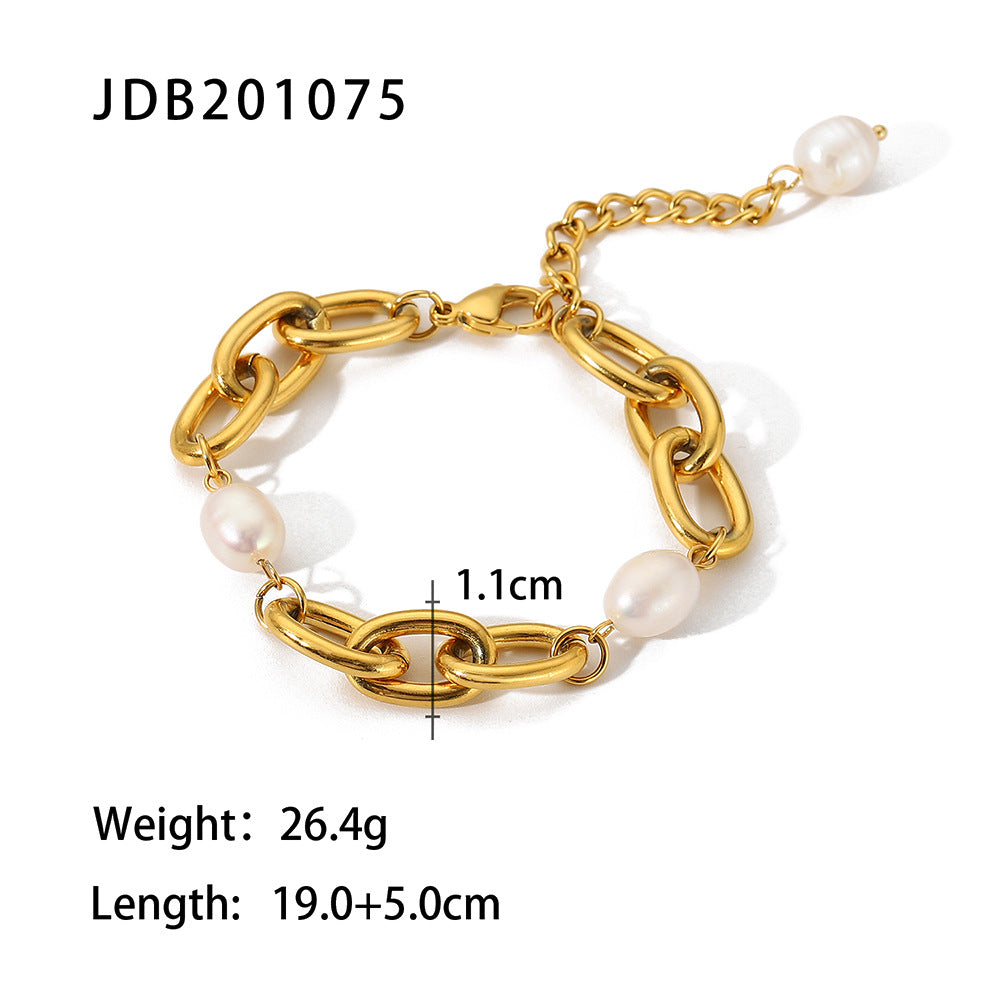 Tarnish Free Stainless Steel Bracelet With 18K Gold Plated Fashion Jewelery