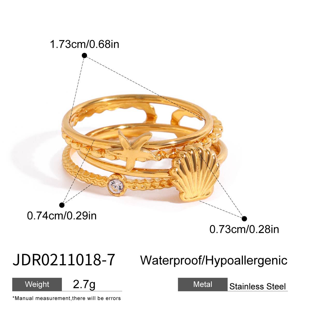 Tarnish Free Stackable Rings Stainless Steel Material Trendy Style