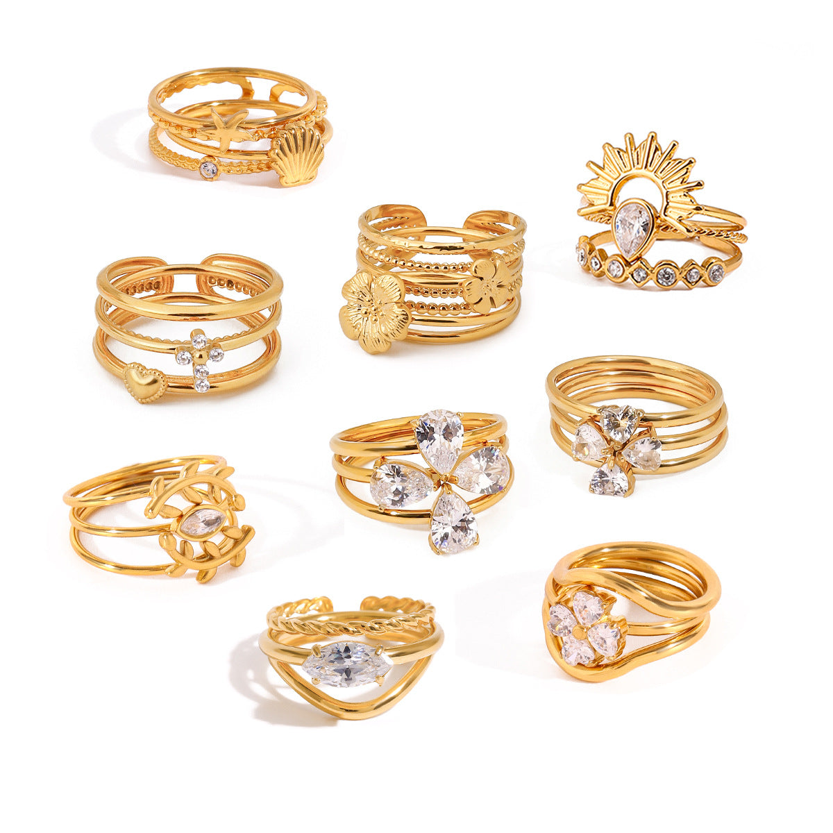 Tarnish Free Stackable Rings Stainless Steel Material Trendy Style